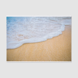 Papier Mousseline Plage de sable avec Surf en mousse