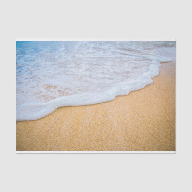 Papier Mousseline Plage de sable avec Surf en mousse (Recto)