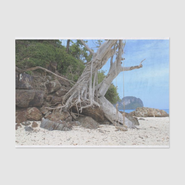 Papier Mousseline Plage de sable tropicale (Recto)