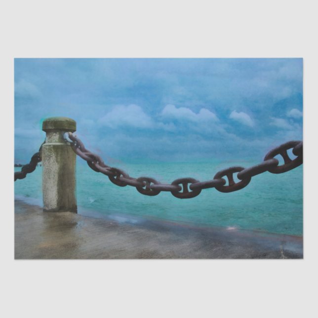 Papier Mousseline Plage d'été Nautique Front bleu Turquoise Aquarell (Recto)