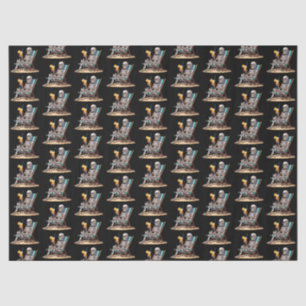 Papier Mousseline Plage Lounge Squelette Halloween