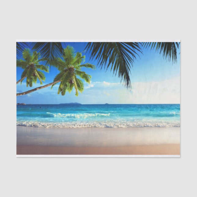 Papier Mousseline Plage tropicale de paradis (Recto)