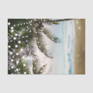 Papier Mousseline Plage Tropicale Océan Palmiers & Lumières Mariage