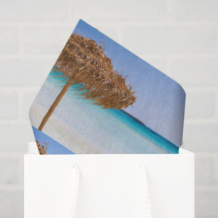 Papier Mousseline Plage tropicale panoramique avec motif de parasol