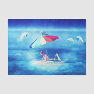 Papier Mousseline Plage tropicale Vacances d'été pour filles aquarel
