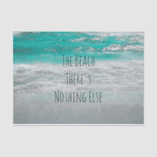 Papier Mousseline Plage Turquoise Blanc Tropical Ocean Waves Côte