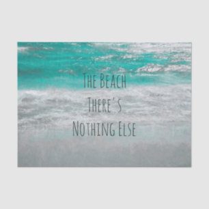 Papier Mousseline Plage Turquoise Blanc Vagues Océaniques Côtières T