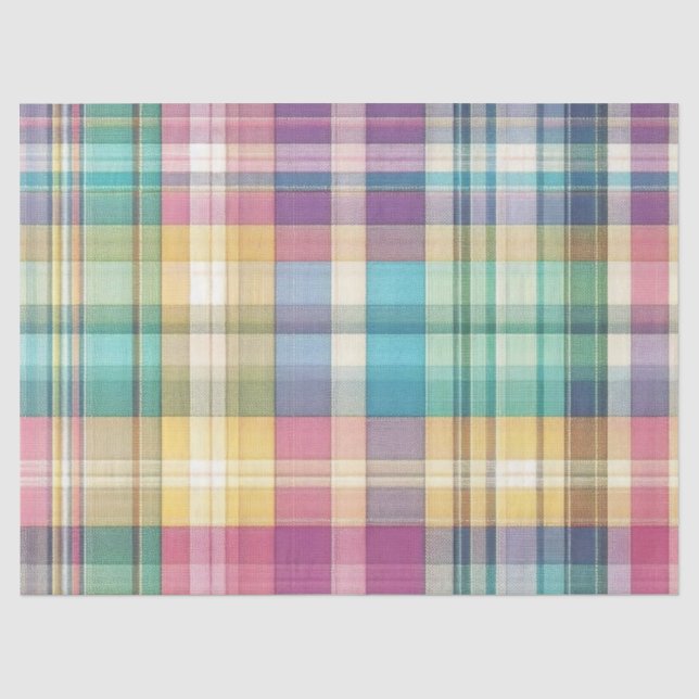 Papier Mousseline Plaid au printemps/Pâques/tartan (Recto)