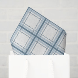 Papier Mousseline Plaid bleu et crème
