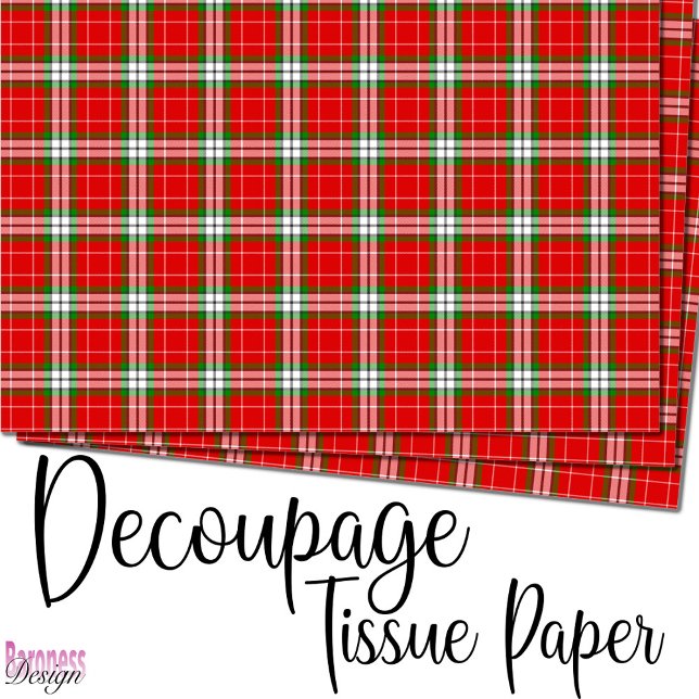 Papier Mousseline Plaid classique rouge rouge vert tartan (Créateur téléchargé)