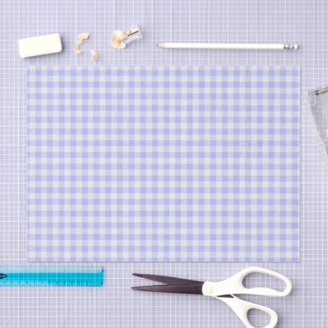 Papier Mousseline Plaid En vichy violet blanc (Artisanat)