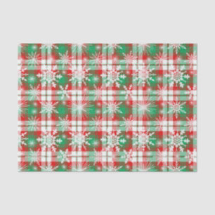 Papier Mousseline Plaid Et Snowflakes Noël Motif 3