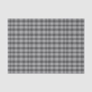 Papier Mousseline Plaid gris noir et blanc