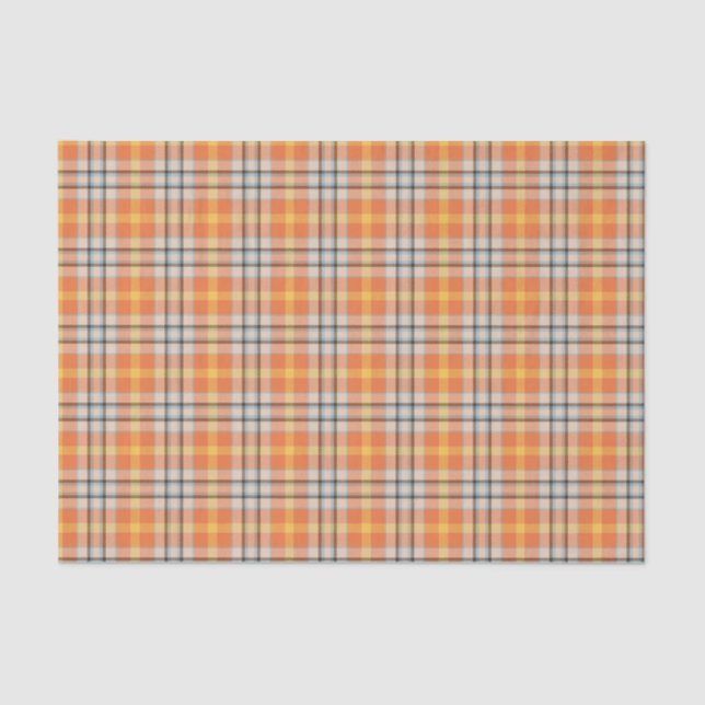 Papier Mousseline Plaid orange (Recto)