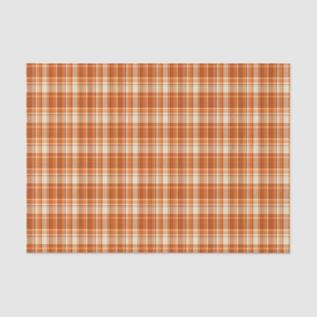 Papier Mousseline Plaid orange (Recto)