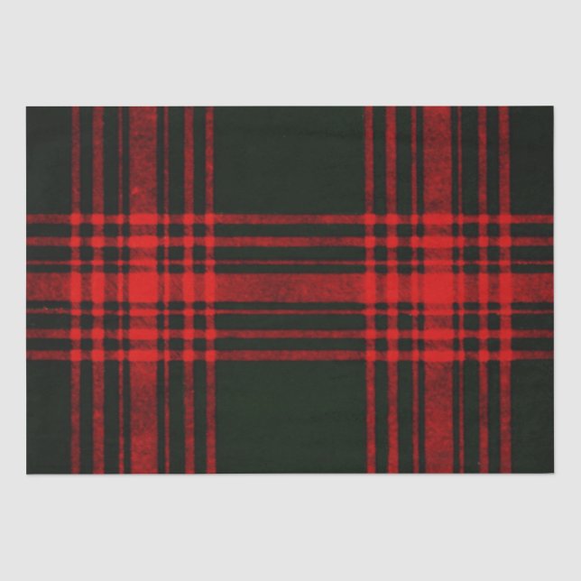 Papier Mousseline plaid rouge et noir (Recto)