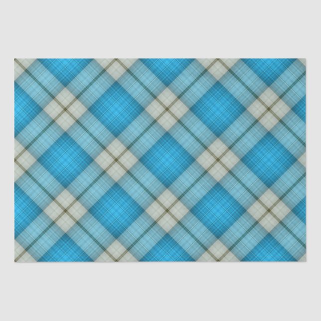 Papier Mousseline Plaid turquoise (Recto)