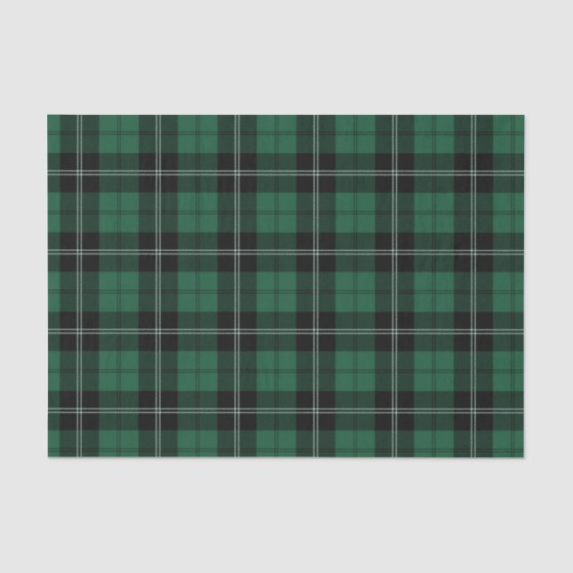 Papier Mousseline Plaid vert et noir (Recto)