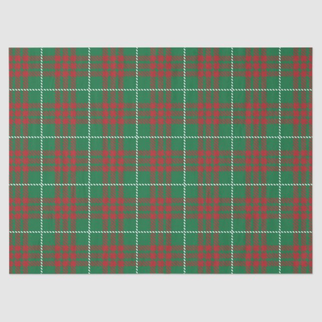 Papier Mousseline Plaid vert et rouge (Recto)