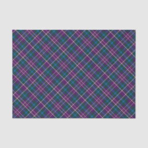 Papier Mousseline Plaid violet, bleu et vert