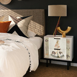 Papier Mousseline Plaines Indigène Teepee Buffalo Deer Decoupage