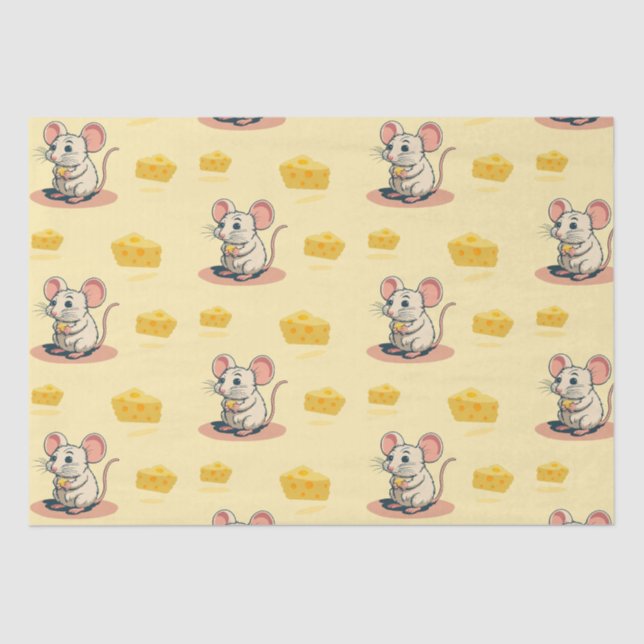 Papier Mousseline Plaisirs au fromage : Souris mignonne avec Chausse (Recto)