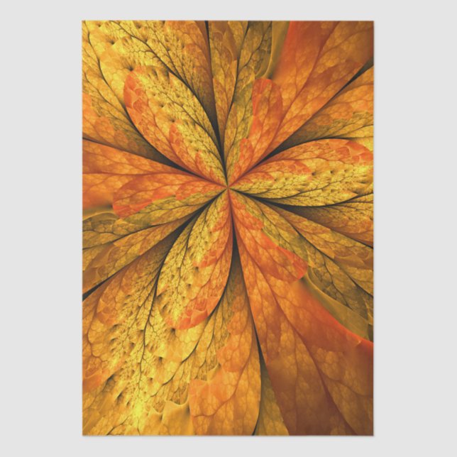 Papier Mousseline Plante d'automne, Abstrait moderne Fractal Art Lea (Recto)