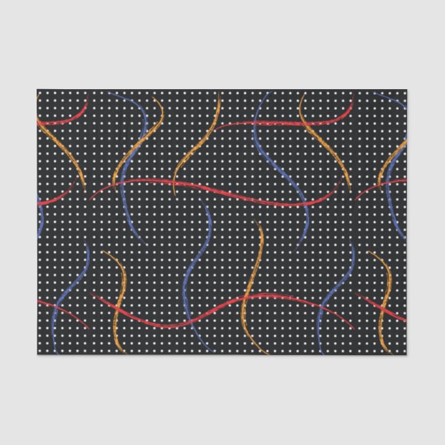Papier Mousseline Plaque et points de peinture rétro (Recto)
