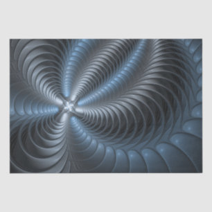 Papier Mousseline Plastique bleu gris 3D Fractal Art moderne Abstrai