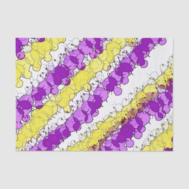 Papier Mousseline Plat pourpre et jaune déprimé (Recto)