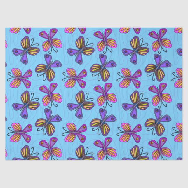 Papier Mousseline Playful Butterflies (Recto)