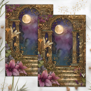 PAPIER MOUSSELINE PLEINE LUNE MIDNIGHT GARDEN DÉCOUPAGE TISSUE PAPIE