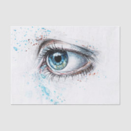 Papier Mousseline Pleurer l'oeil bleu (tristesse, sympathie et dépre