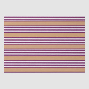 Papier Mousseline Plum et blanc cinq bandes motif avec bronzage