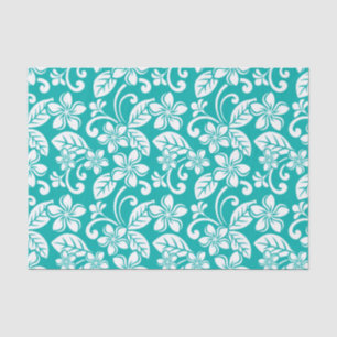PAPIER MOUSSELINE PLUMÉRIE DE L'ÎLE (TURQUOISE)