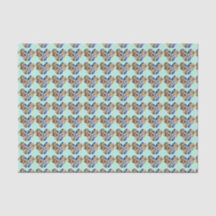 Papier Mousseline Plumes en forme de coeur Aquarelle Design