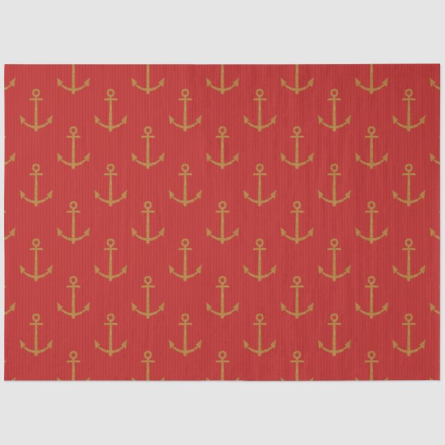 Papier Mousseline Plus Red and Navy Nautical Series Design 15 (Recto)