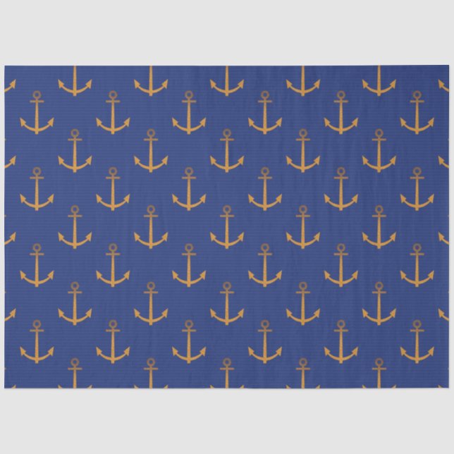 Papier Mousseline Plus Rouge et Marine Nautique Série Design 7 (Recto)