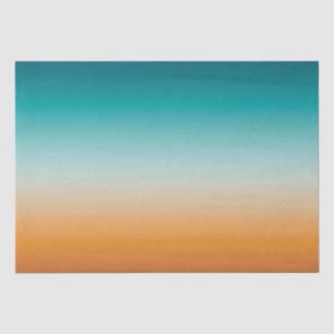Papier Mousseline Plutôt Ombre Sunny Orange & Turquoise Blue Gradien