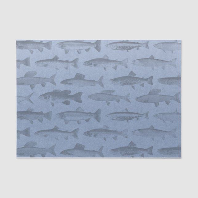 Papier Mousseline Plutôt Pêcher Motif de poisson personnalisé (Recto)