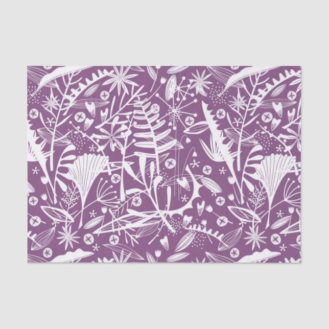Papier Mousseline Plutôt Violet Floral Botanique (Recto)
