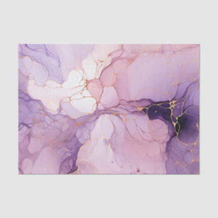 Papier Mousseline Poche violette dynamique et aquarelle or