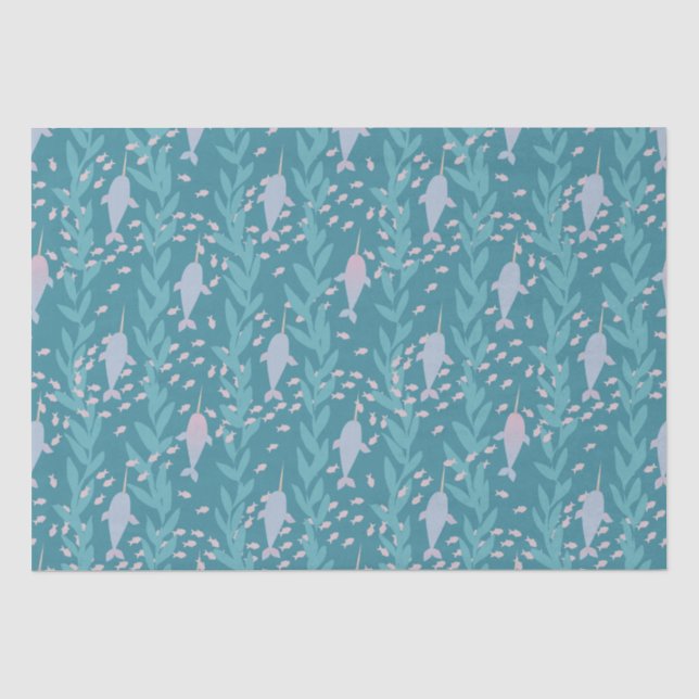 Papier Mousseline Pod ambulant Pastel de Narwhals (Recto)