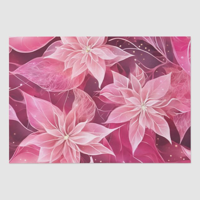 Papier Mousseline Poinsététie rose pâle (Recto)