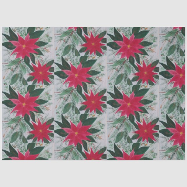 Papier Mousseline Poinsettia (Recto)
