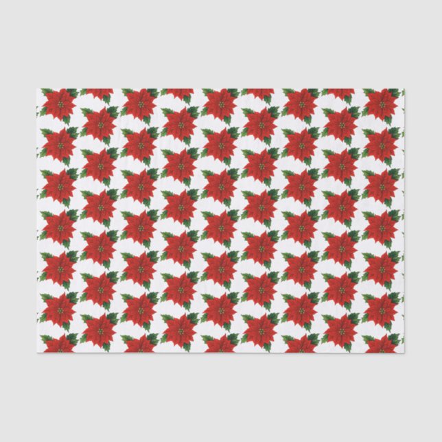 Papier Mousseline poinsettia festive de Noël  (Recto)