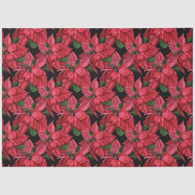 Papier Mousseline Poinsettia Paper Series Design 3 (Recto)