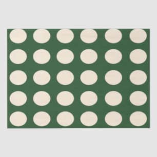 Papier Mousseline Point de Polka d'ivoire vert