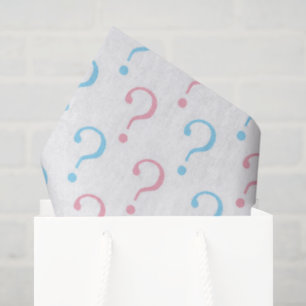Papier Mousseline Point d'interrogation rose bleu sexe révéler tissu