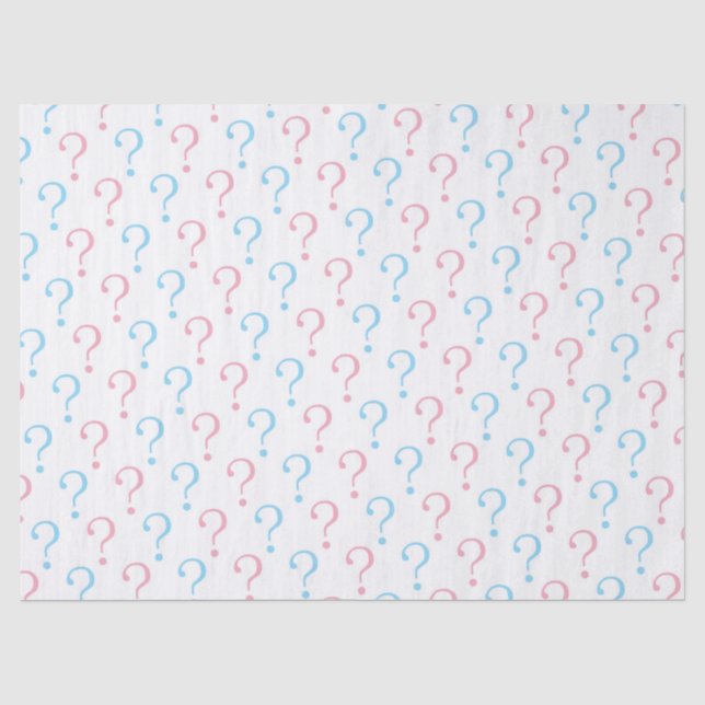 Papier Mousseline Point d'interrogation rose bleu sexe révéler tissu (Recto)